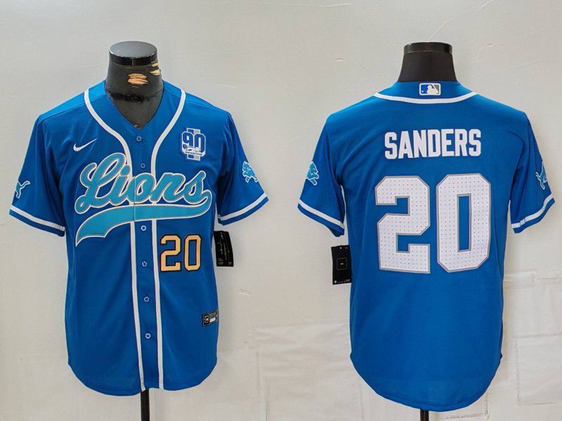 Men Detroit Lions #20 Sanders Blue Second generation joint name 2024 Nike Limited NFL Jersey style 8154->detroit lions->NFL Jersey